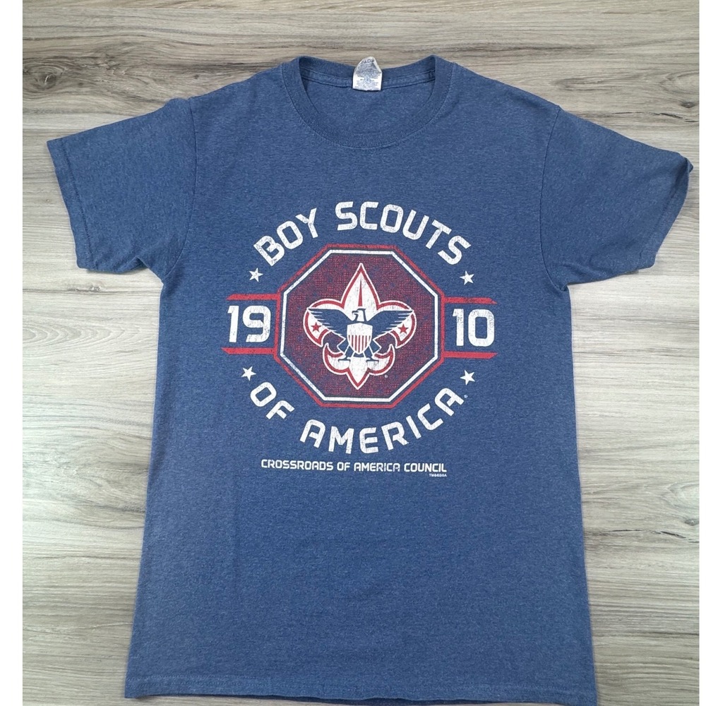 Jerzees Boy Scouts of America Crossroads of America Council Blue Graphic Tee S